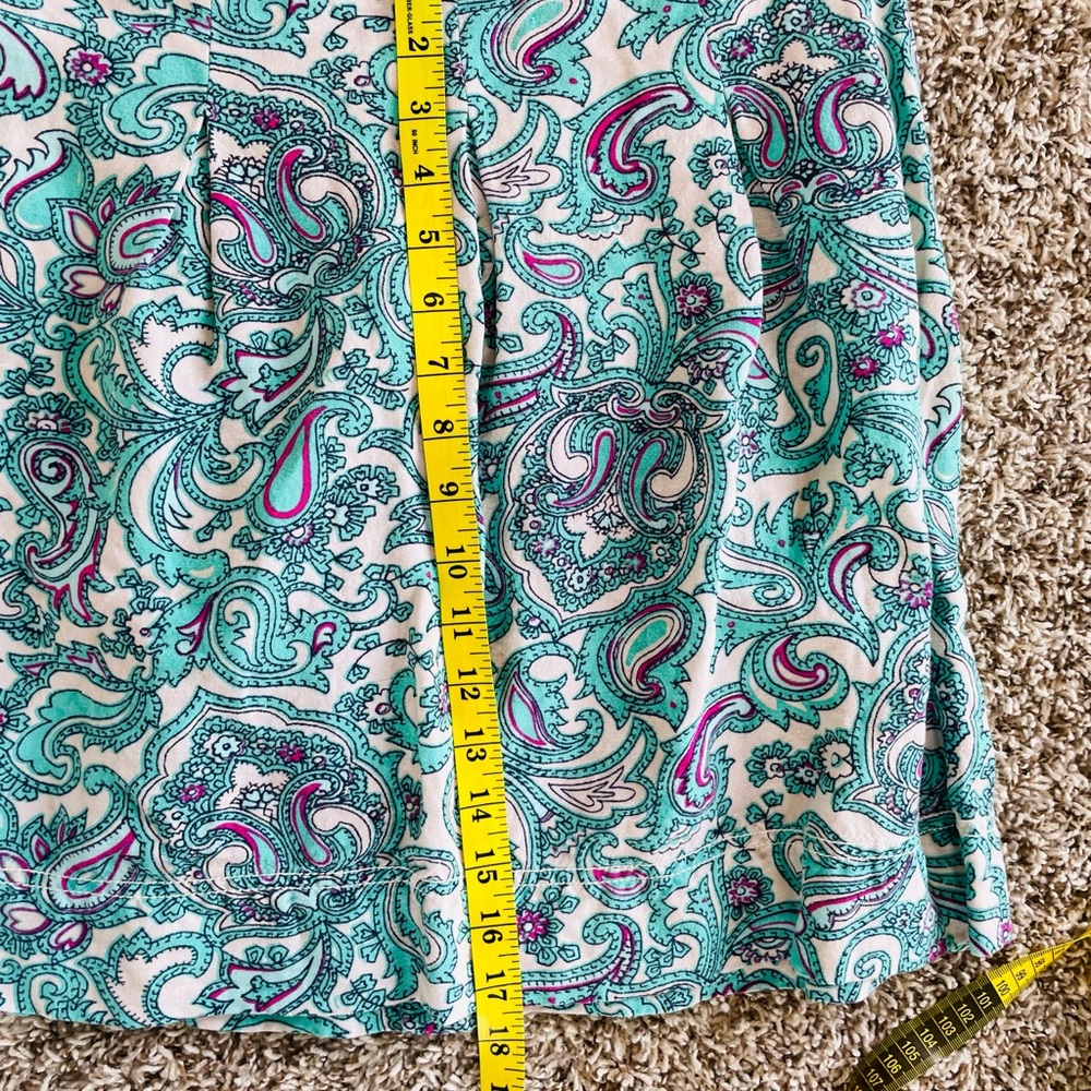 LOFT Ann Taylor 4 Blue Pastel Paisley Linen Mini Skirt - Picture 9 of 9